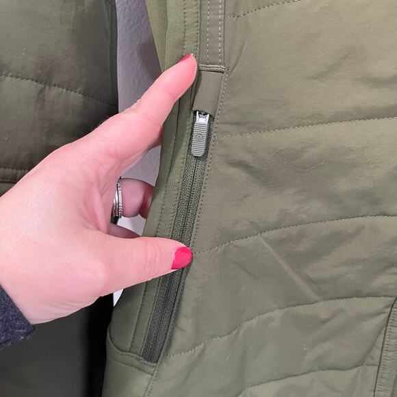 Lululemon Another Mile Jacket Landscape Green Size 8 Hooded Puffer Active Runner - Picture 5 of 10